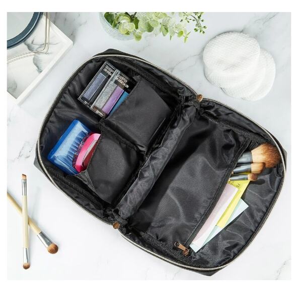 Travel Makeup Bag Portable Cosmetic Bag for Women Waterproof PU Leather Make up - Picture 4 of 5